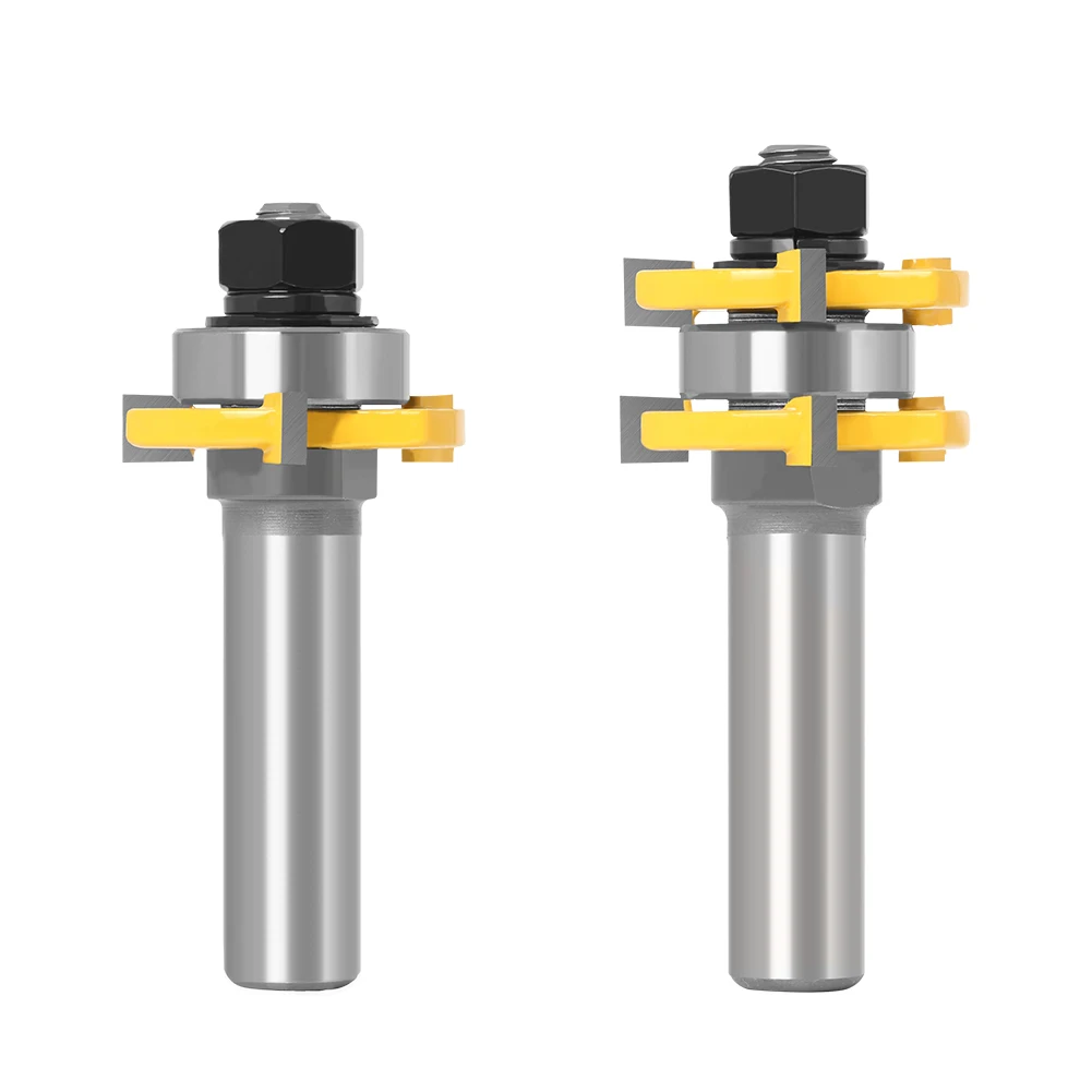 Tongue and Groove Router Bit Set 1/4' X 1/4' - 1/2' Shank Shaker Woodworking Chisel Cutter Tool