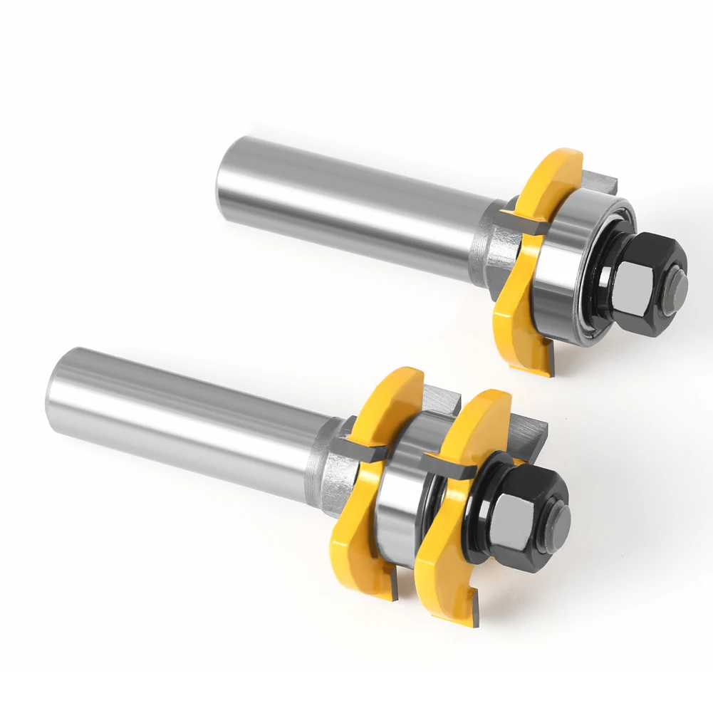 Tongue and Groove Router Bit Set 1/4' X 1/4' - 1/2' Shank Shaker Woodworking Chisel Cutter Tool
