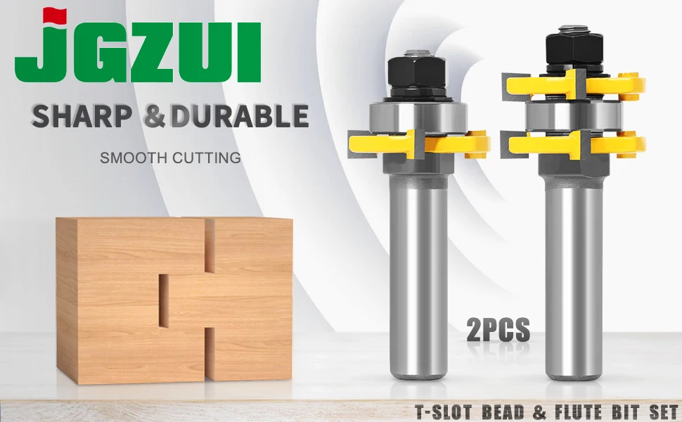 Tongue and Groove Router Bit Set 1/4' X 1/4' - 1/2' Shank Shaker Woodworking Chisel Cutter Tool