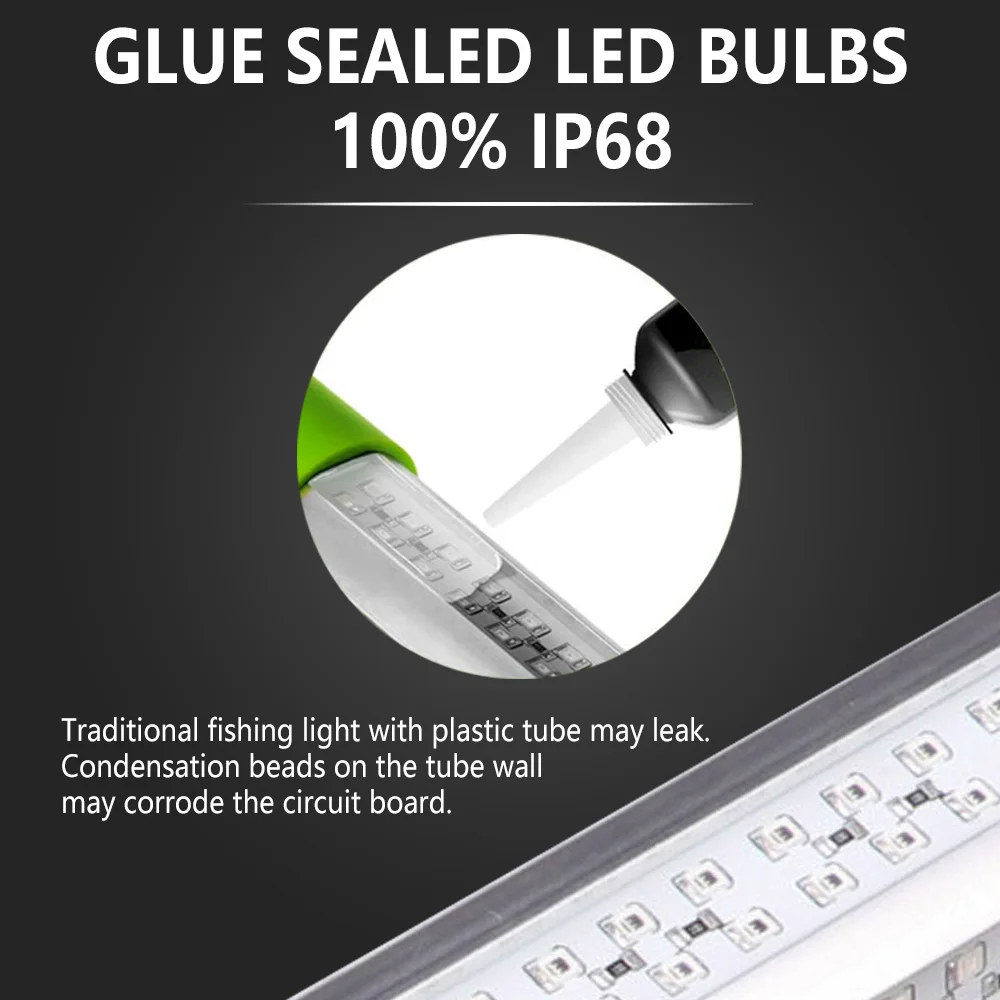 100W 150W DC 12V Green White Squid IP68 High Power Fish Attractant Bait Lure Night Submersible Underwater LED Fishing Light