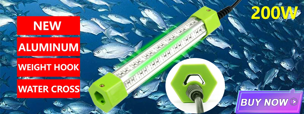 100W 150W DC 12V Green White Squid IP68 High Power Fish Attractant Bait Lure Night Submersible Underwater LED Fishing Light