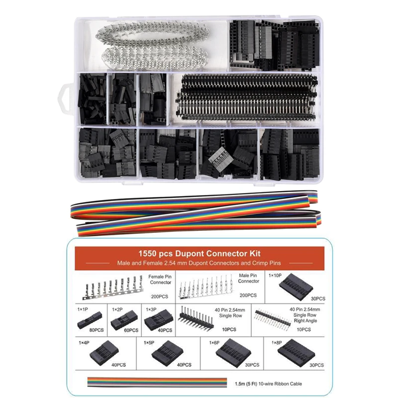 SN-28B Dupont Crimping Plier 0.25-1mm²/23-17AWG 310/620/1550PCS 2.54mm Dupont WireTerminals Clamp Kit Connectors Hand Tools Set
