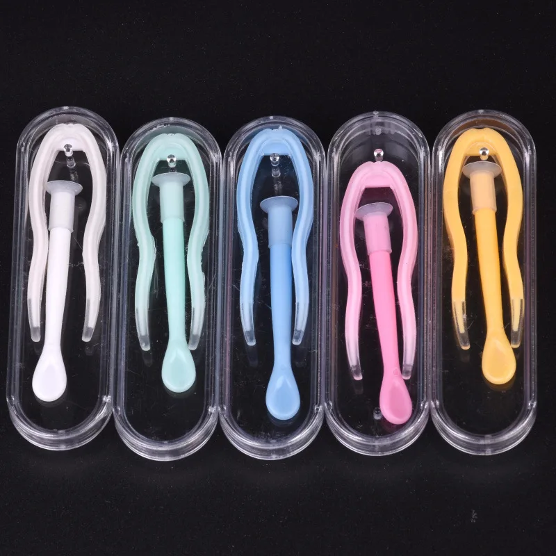 1 Set Color Contact Lens Case Box Tweezers and Suction Stick for Eyes Care Tool Contact Lenses Inserter Tools Contacts Case