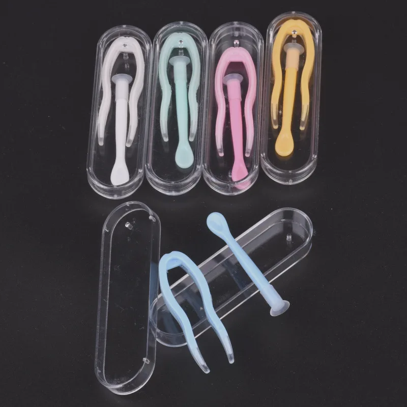 1 Set Color Contact Lens Case Box Tweezers and Suction Stick for Eyes Care Tool Contact Lenses Inserter Tools Contacts Case