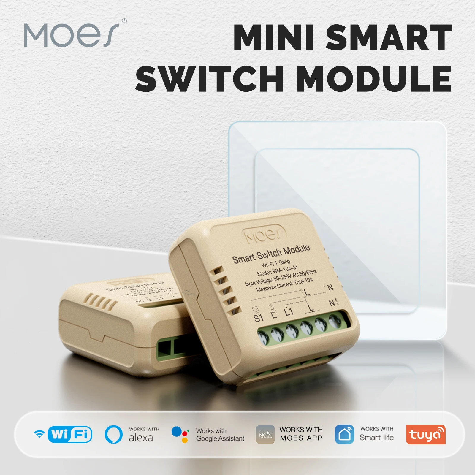MOES Mini Tuya WiFi/Zigbee Smart Switch/Dimmer Module DIY Module Light Switch 1/2 Gang Remote Control Work Alexa Google Home