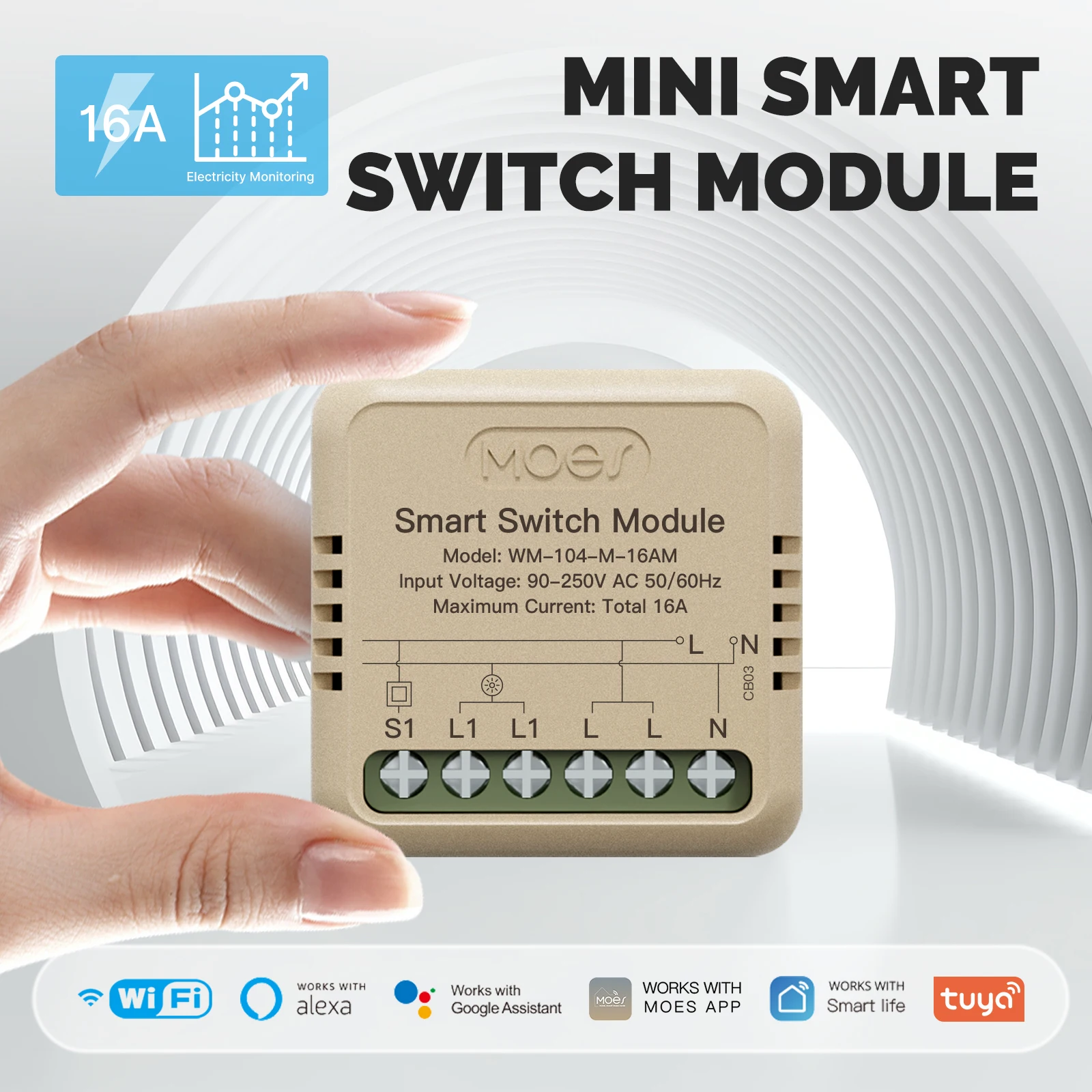 MOES Mini Tuya WiFi/Zigbee Smart Switch/Dimmer Module DIY Module Light Switch 1/2 Gang Remote Control Work Alexa Google Home