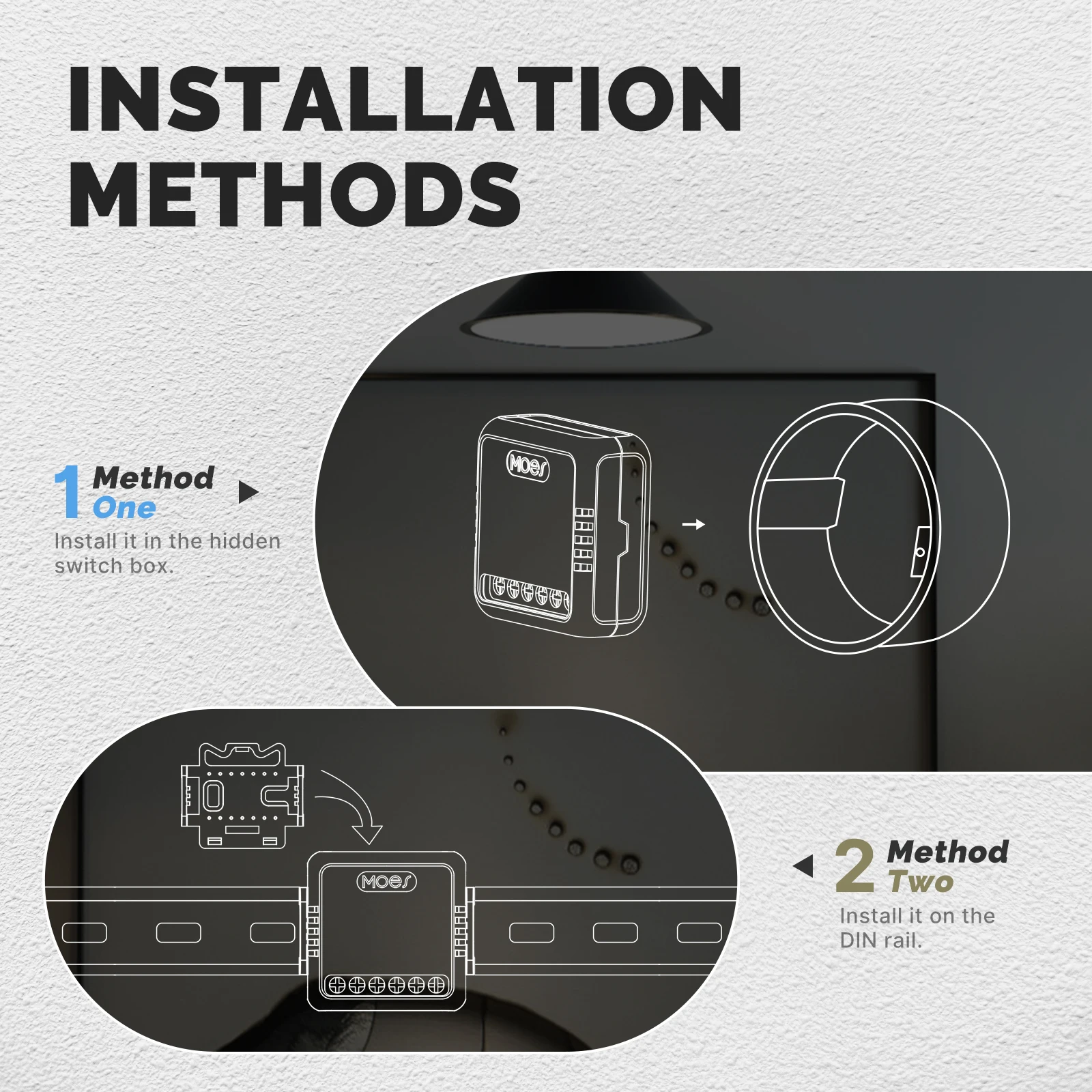 MOES Mini Tuya WiFi/Zigbee Smart Switch/Dimmer Module DIY Module Light Switch 1/2 Gang Remote Control Work Alexa Google Home
