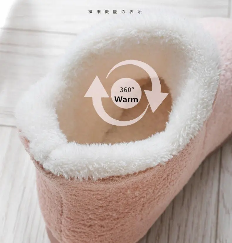 Women Winter Slippers Warm Plush Slip-on Couples Home Floor Shoes Anti-slip Comfortable Flats Female Soft Faux Fur Boots