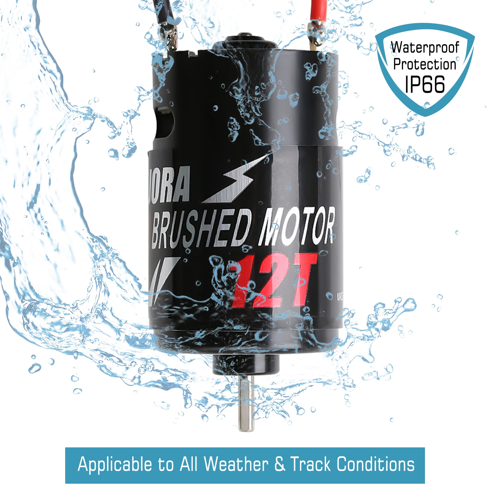 INJORA 550 Brushed Motor Waterproof 12T 21T 29T 35T 55T for 1:10 RC Crawler Axial SCX10 AXI03007 JL 90046 Slash TRX4 TRX6