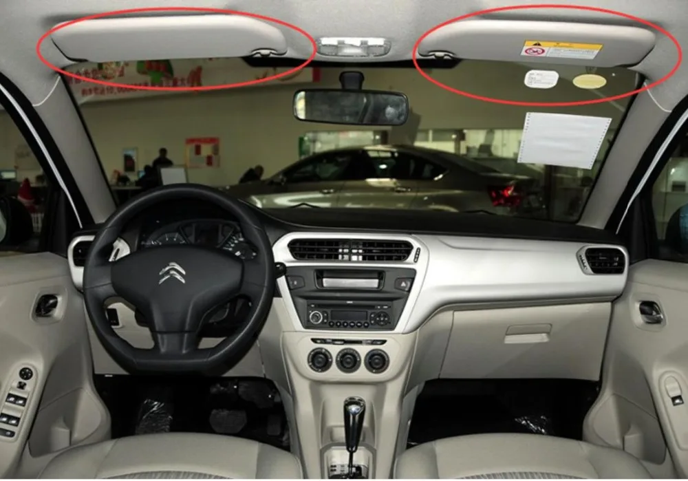 For Citroen C2 Interior Sunvisor With Mirror Front Visor Assembly Car Accessories