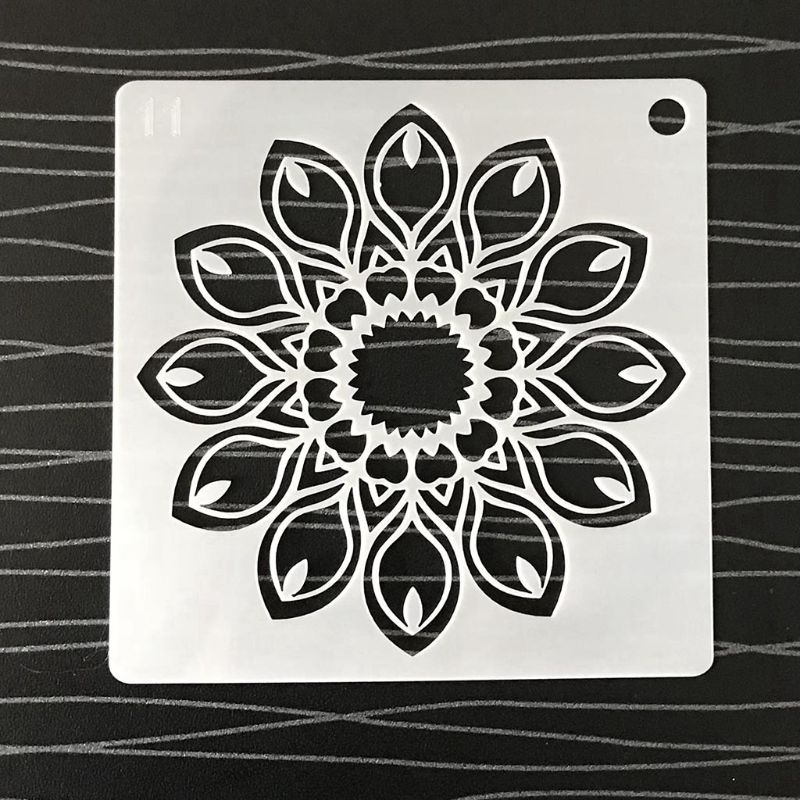 48pcs/set Mandala Stencils DIY Painting Scrapbook Coloring Embossing Album Decor