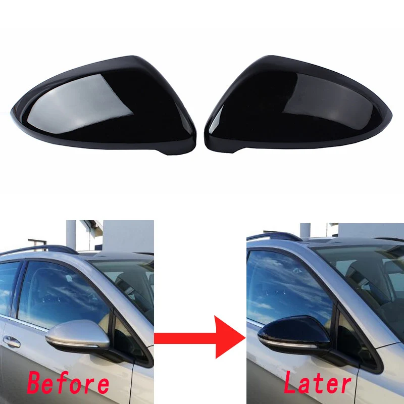Replacement Rearview Mirror Cover Housing For VW Golf 7 MK7 MK7.5 GTI GTD 2013-2018 Black/White/Carbon Look Side Wing Mirror Cap