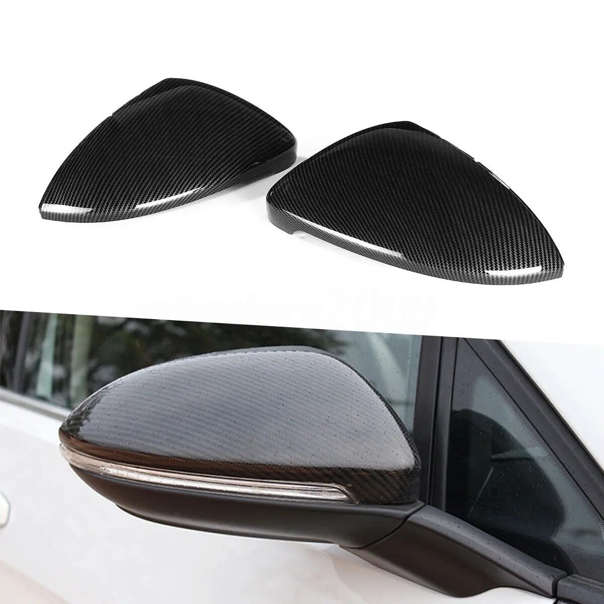 Replacement Rearview Mirror Cover Housing For VW Golf 7 MK7 MK7.5 GTI GTD 2013-2018 Black/White/Carbon Look Side Wing Mirror Cap