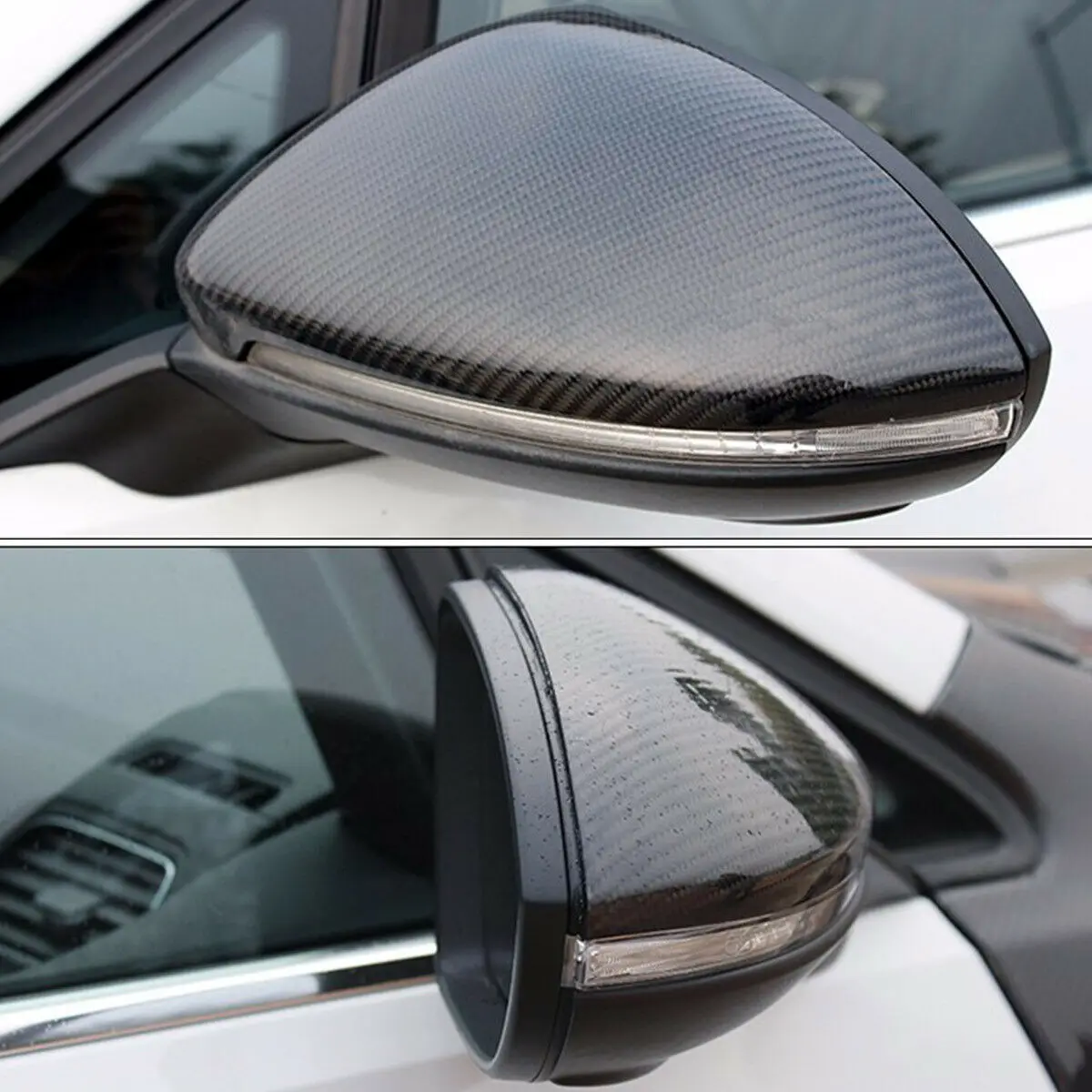 Replacement Rearview Mirror Cover Housing For VW Golf 7 MK7 MK7.5 GTI GTD 2013-2018 Black/White/Carbon Look Side Wing Mirror Cap