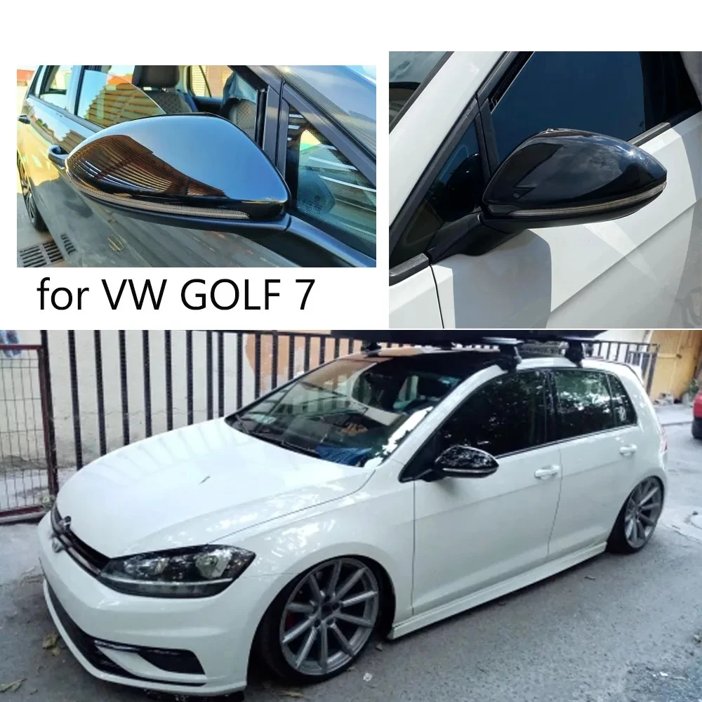 Replacement Rearview Mirror Cover Housing For VW Golf 7 MK7 MK7.5 GTI GTD 2013-2018 Black/White/Carbon Look Side Wing Mirror Cap