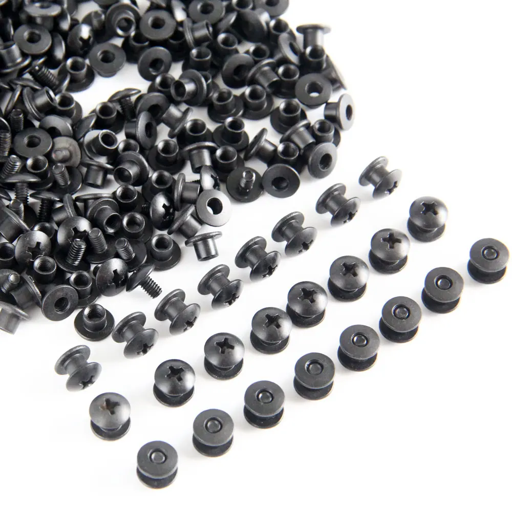 100pcs Black Steel Short Post Chicago Screw Cross Head Screw Kit for DIY Kydex Knife Sheath Holster Clips Hand Tool Parts