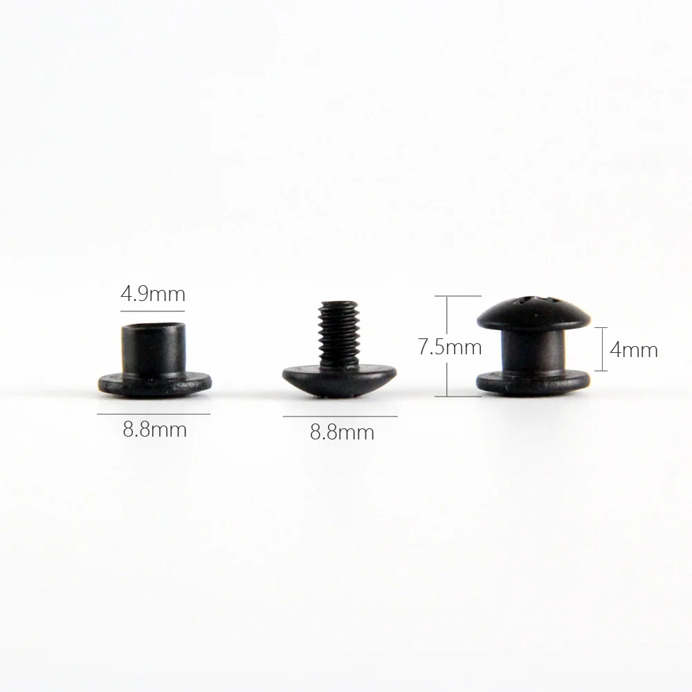 100pcs Black Steel Short Post Chicago Screw Cross Head Screw Kit for DIY Kydex Knife Sheath Holster Clips Hand Tool Parts