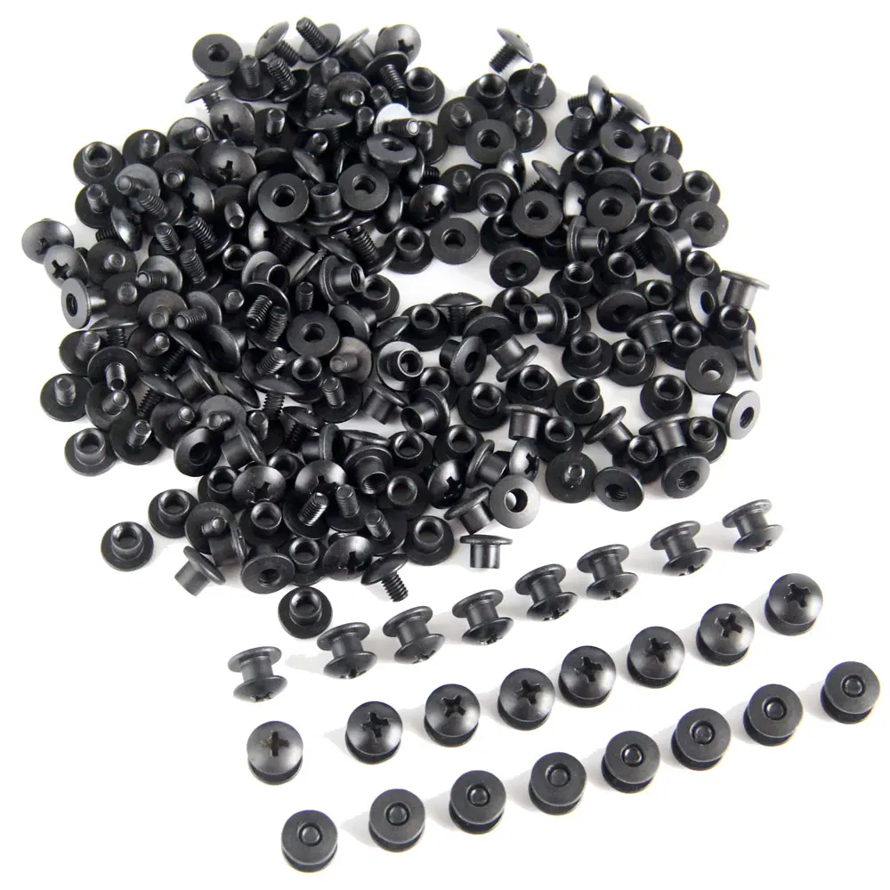 100pcs Black Steel Short Post Chicago Screw Cross Head Screw Kit for DIY Kydex Knife Sheath Holster Clips Hand Tool Parts