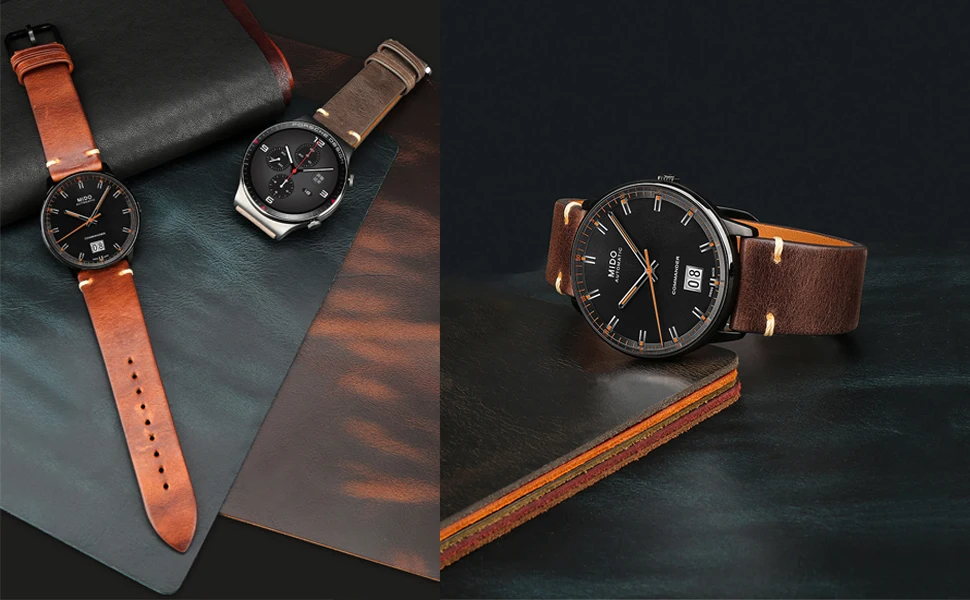 MAIKES Watch Strap 2020 High Quality Handmade Genuine Leather Watchbands For Samsung Galaxy Watch 46mm Gear S3 Huawei GT2