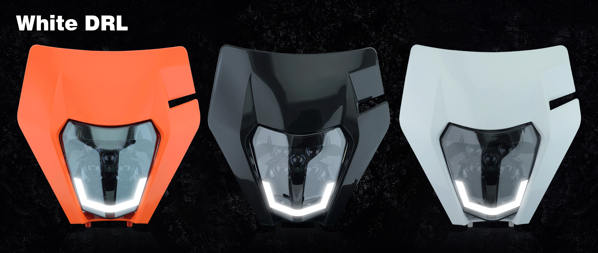 PowerZone Motorcycle Headlight Headlamp Head Light Supermoto Fairing For KTM EXC SXF MX Dirt Bike Enduro Headlight