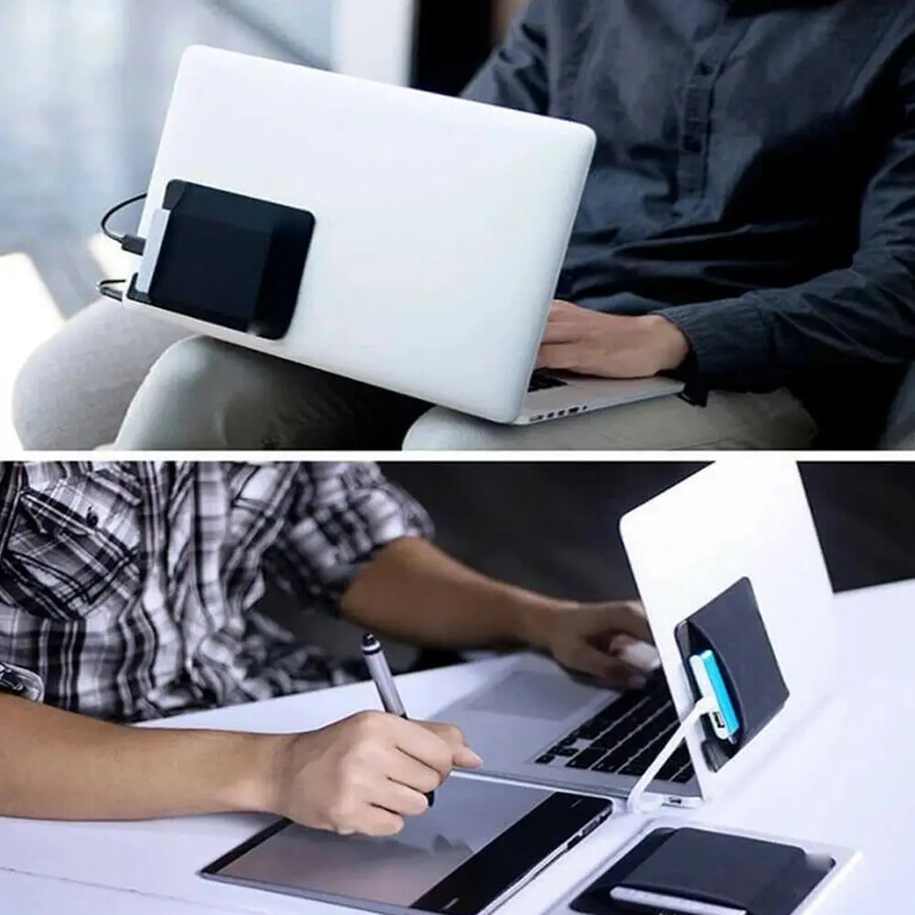 Adhesive Laptop Back Storage Bag Mouse Bag Large Stretch Fabric Tablet Black Storage Mouse Bag Digital Hard Drive Pen Organizer