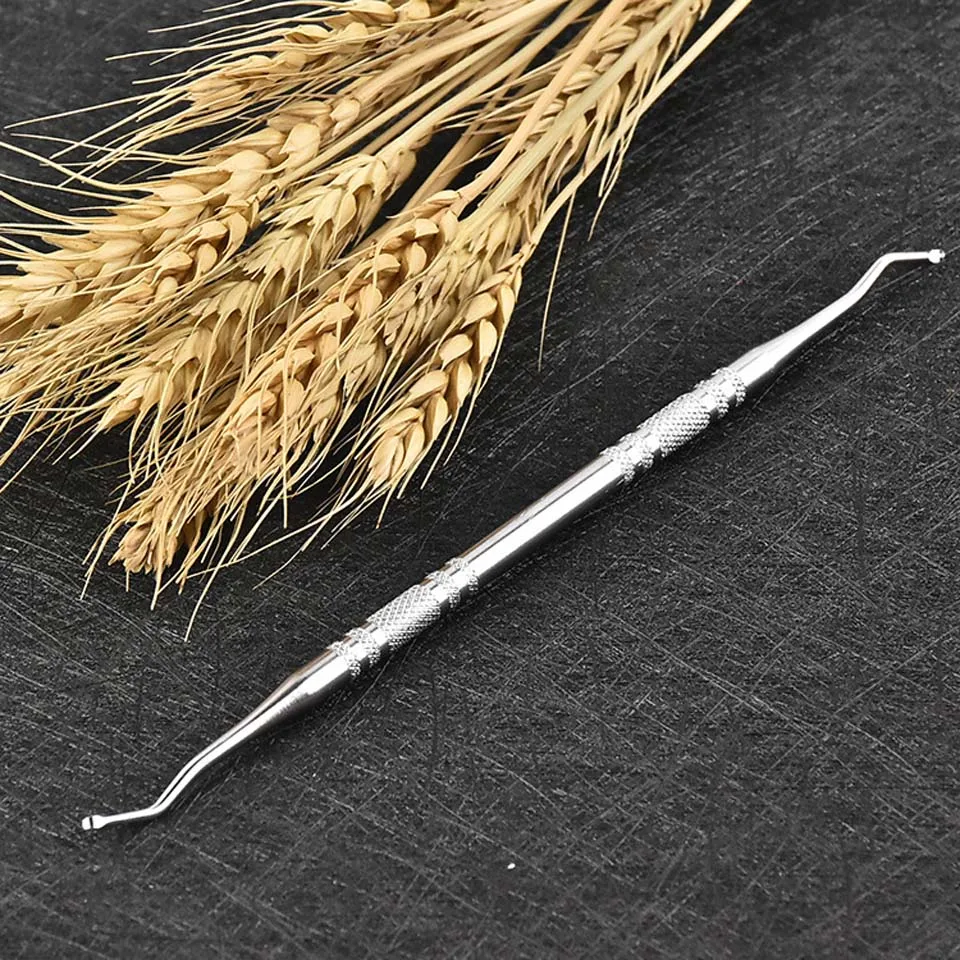 1pc Stainless Steel 2 Way Multifunction Nail Art Spoon Cuticle Dead Skin Pusher Groove Pick DIY Manicure Pedicure Tools