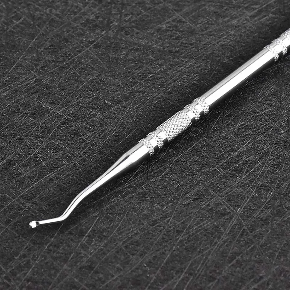 1pc Stainless Steel 2 Way Multifunction Nail Art Spoon Cuticle Dead Skin Pusher Groove Pick DIY Manicure Pedicure Tools