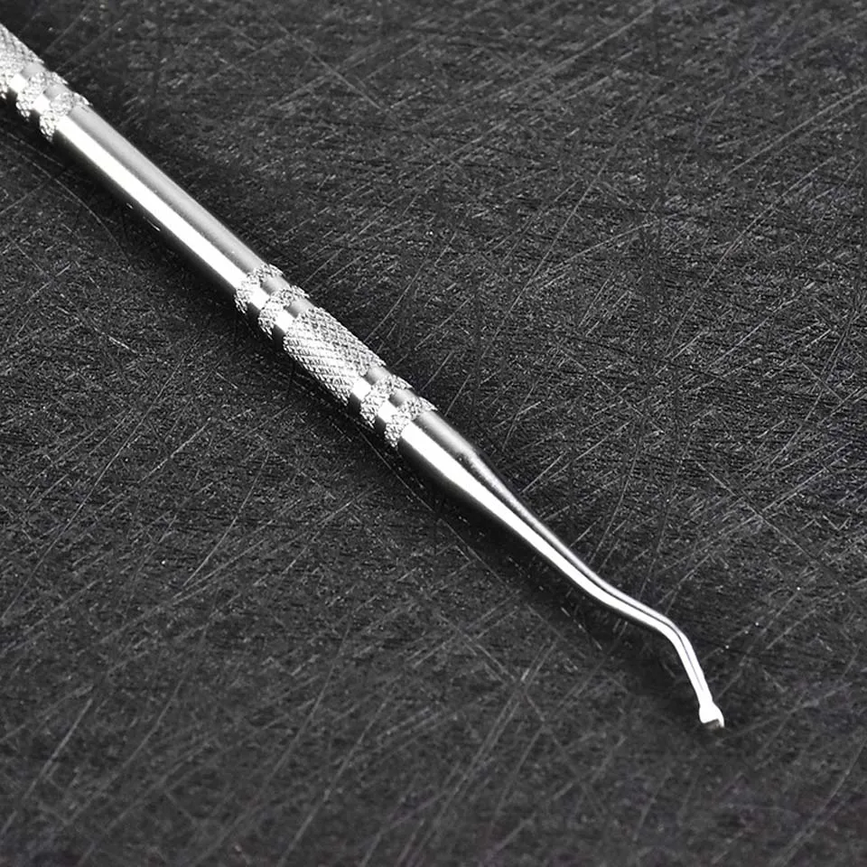 1pc Stainless Steel 2 Way Multifunction Nail Art Spoon Cuticle Dead Skin Pusher Groove Pick DIY Manicure Pedicure Tools