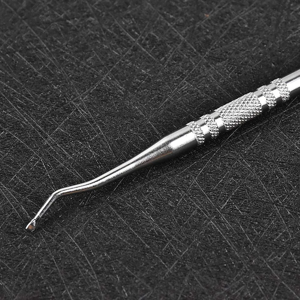 1pc Stainless Steel 2 Way Multifunction Nail Art Spoon Cuticle Dead Skin Pusher Groove Pick DIY Manicure Pedicure Tools