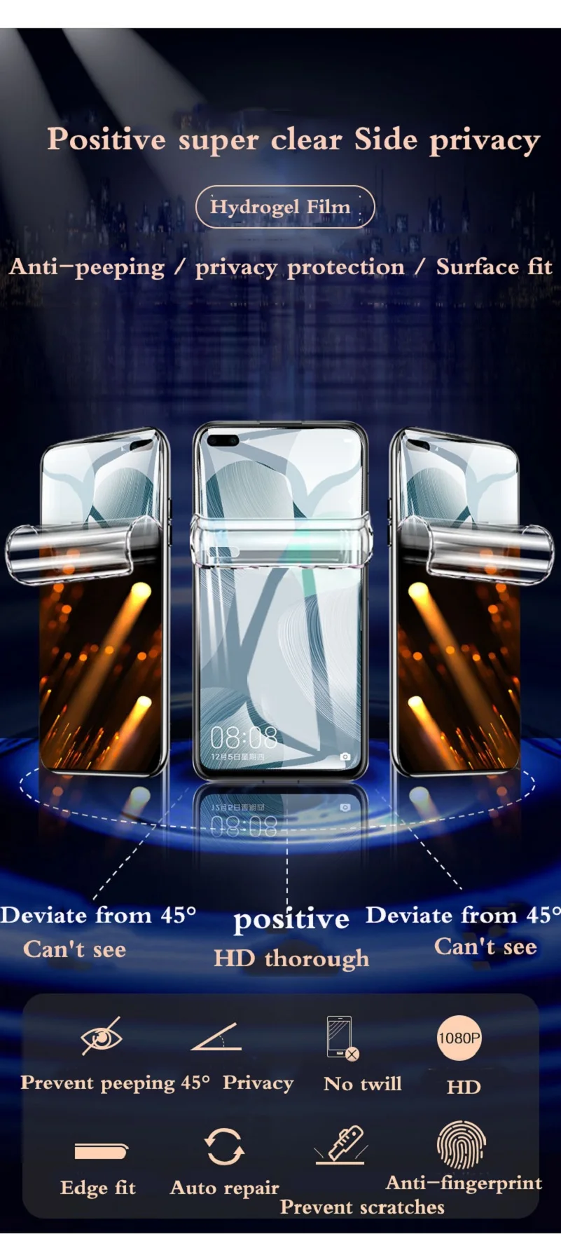 OnePlus13R Ace 1+ 10Pro Privacy For OnePlus 9Pro Hydrogel Film One Plus 12 Soft No Peeping Screen Protector Oneplus11R 13s