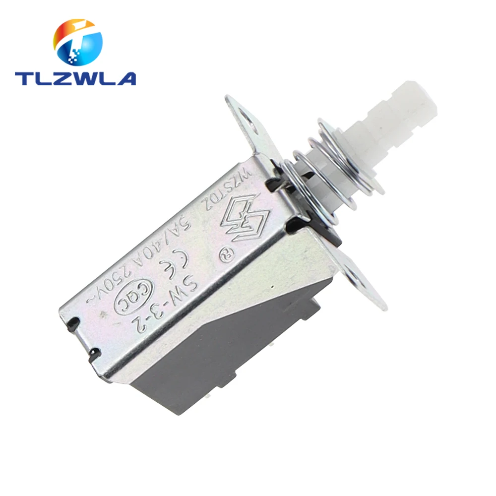 5PCS Straight Key Self-Locking switch KCD-A10 SW-3 A04 Power Switch 2Pin Outer Spring 5A For Range Hood