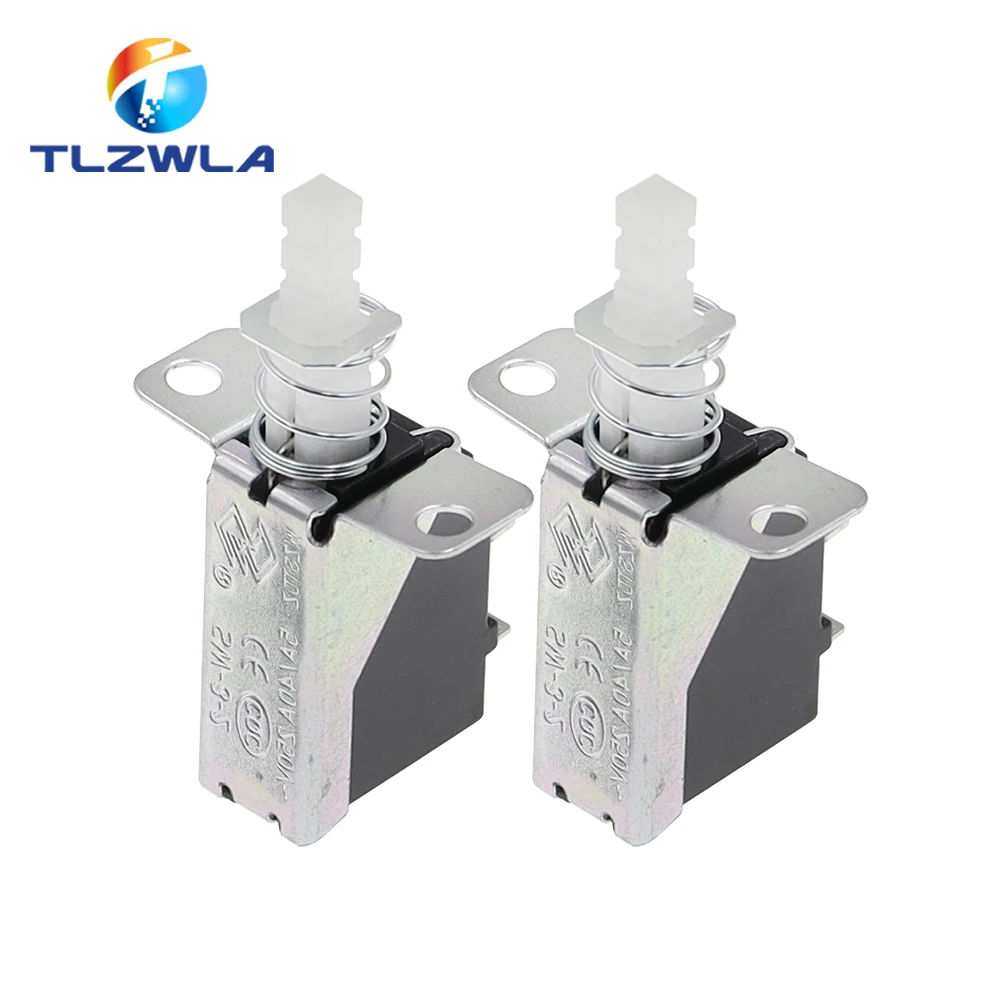 5PCS Straight Key Self-Locking switch KCD-A10 SW-3 A04 Power Switch 2Pin Outer Spring 5A For Range Hood