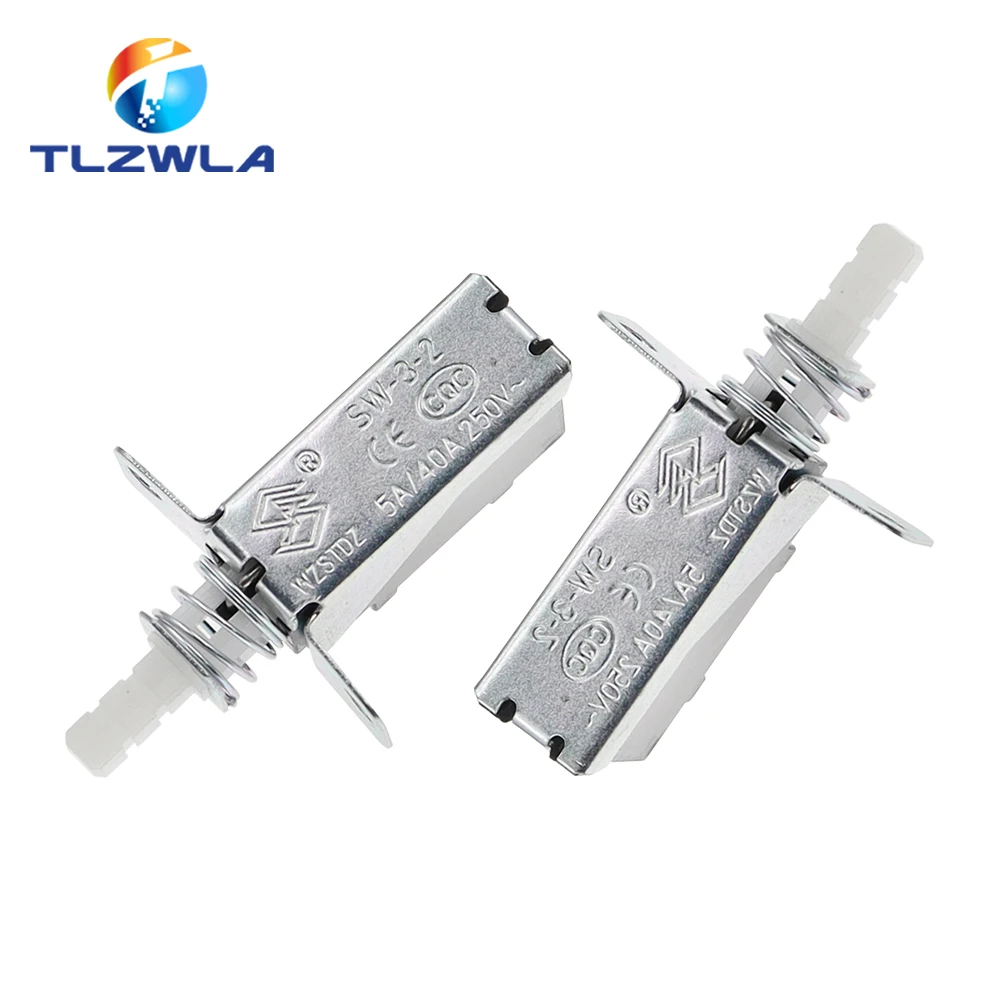 5PCS Straight Key Self-Locking switch KCD-A10 SW-3 A04 Power Switch 2Pin Outer Spring 5A For Range Hood