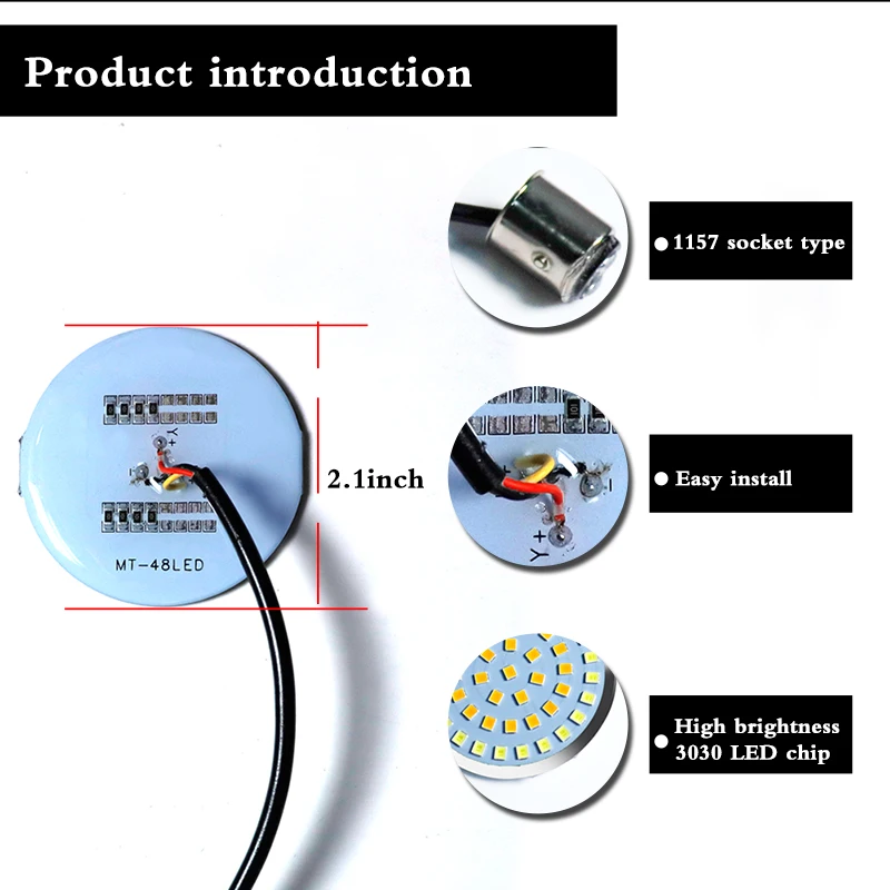 iJDM White/Amber 1157 Full LED Turn Signal Light Bulbs For Davidson Touring Electra Glide Road King Sportster Motorcycles