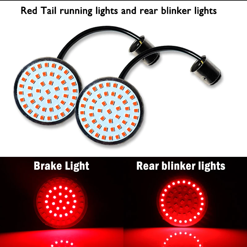 iJDM White/Amber 1157 Full LED Turn Signal Light Bulbs For Davidson Touring Electra Glide Road King Sportster Motorcycles