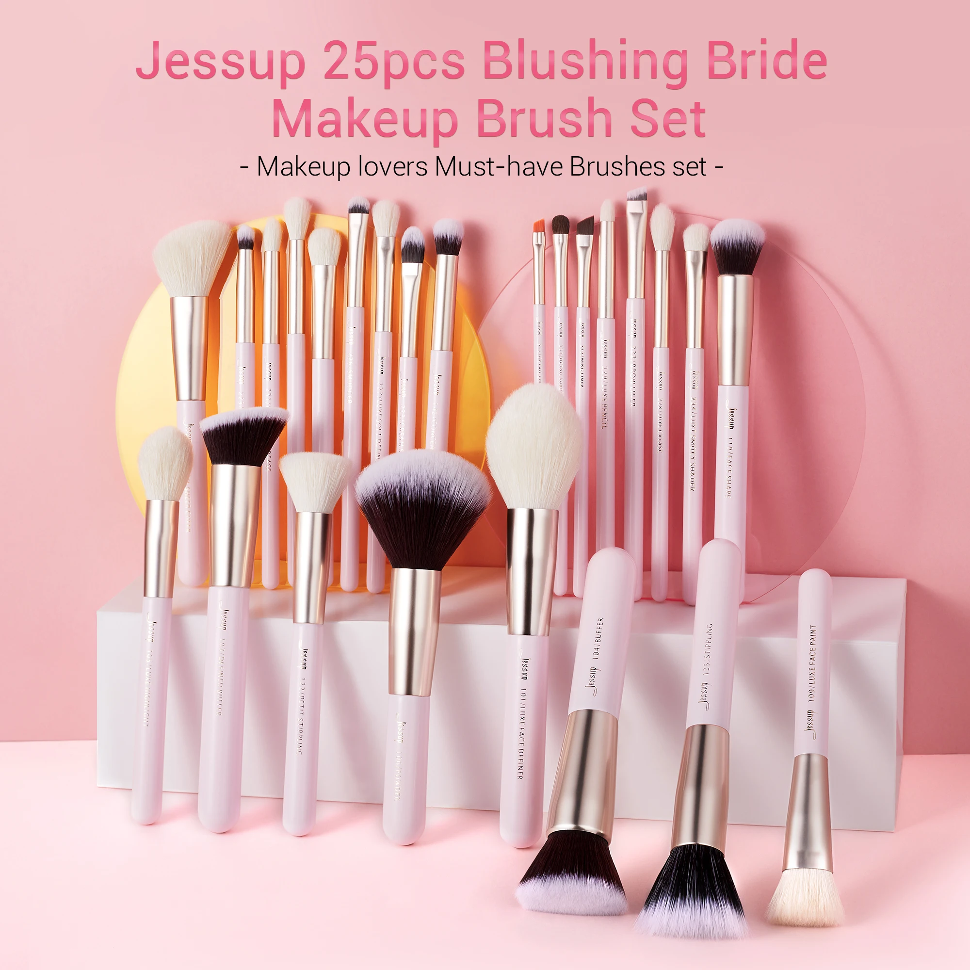 Jessup Makeup Brushes Set Professional Natural-Synthetic Hair Makeup Brush Foundation Powder Contour Eyeshadow 15-25pcs