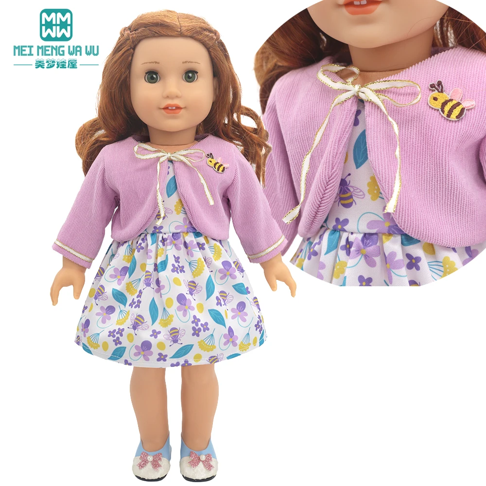 Clothes for Doll Fit 43-45cm Toy New Born Doll Accessories Fashion Knitted Suit, Cartoon Suit