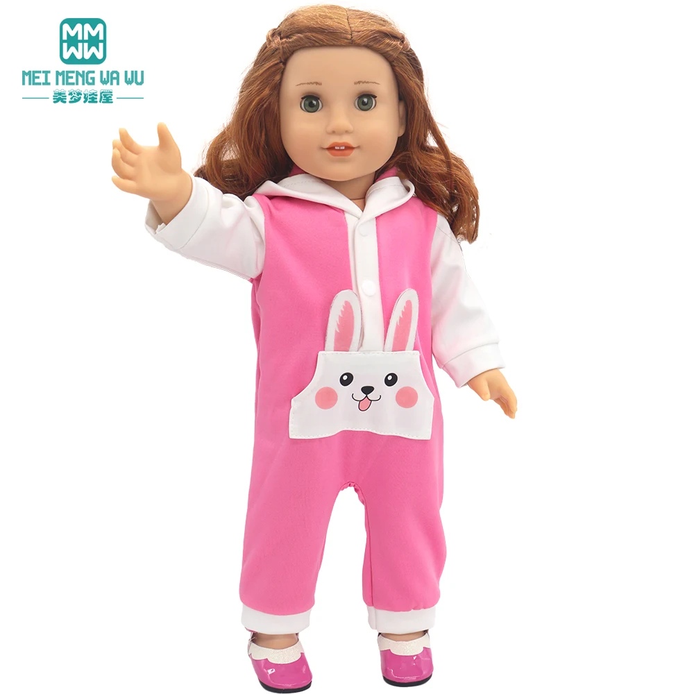 Clothes for Doll Fit 43-45cm Toy New Born Doll Accessories Fashion Knitted Suit, Cartoon Suit
