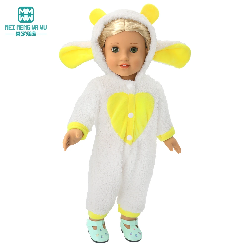 Clothes for Doll Fit 43-45cm Toy New Born Doll Accessories Fashion Knitted Suit, Cartoon Suit