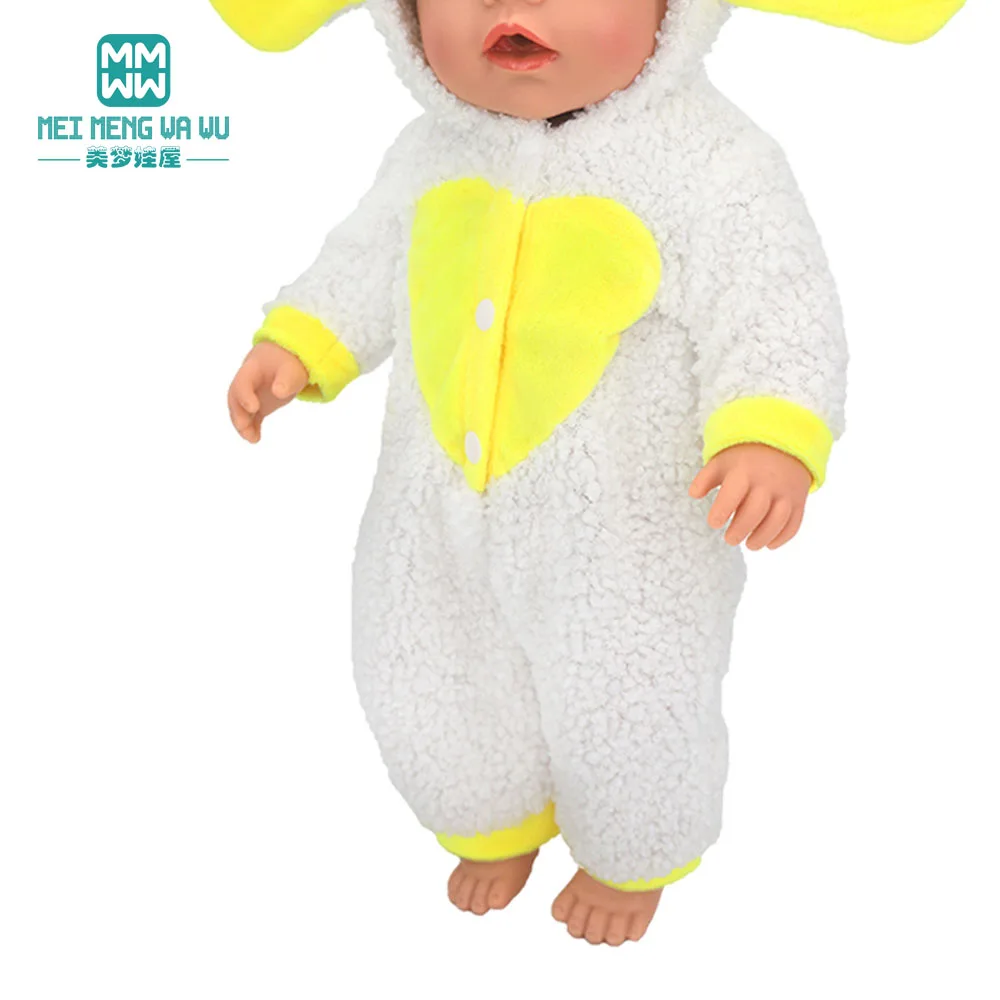 Clothes for Doll Fit 43-45cm Toy New Born Doll Accessories Fashion Knitted Suit, Cartoon Suit