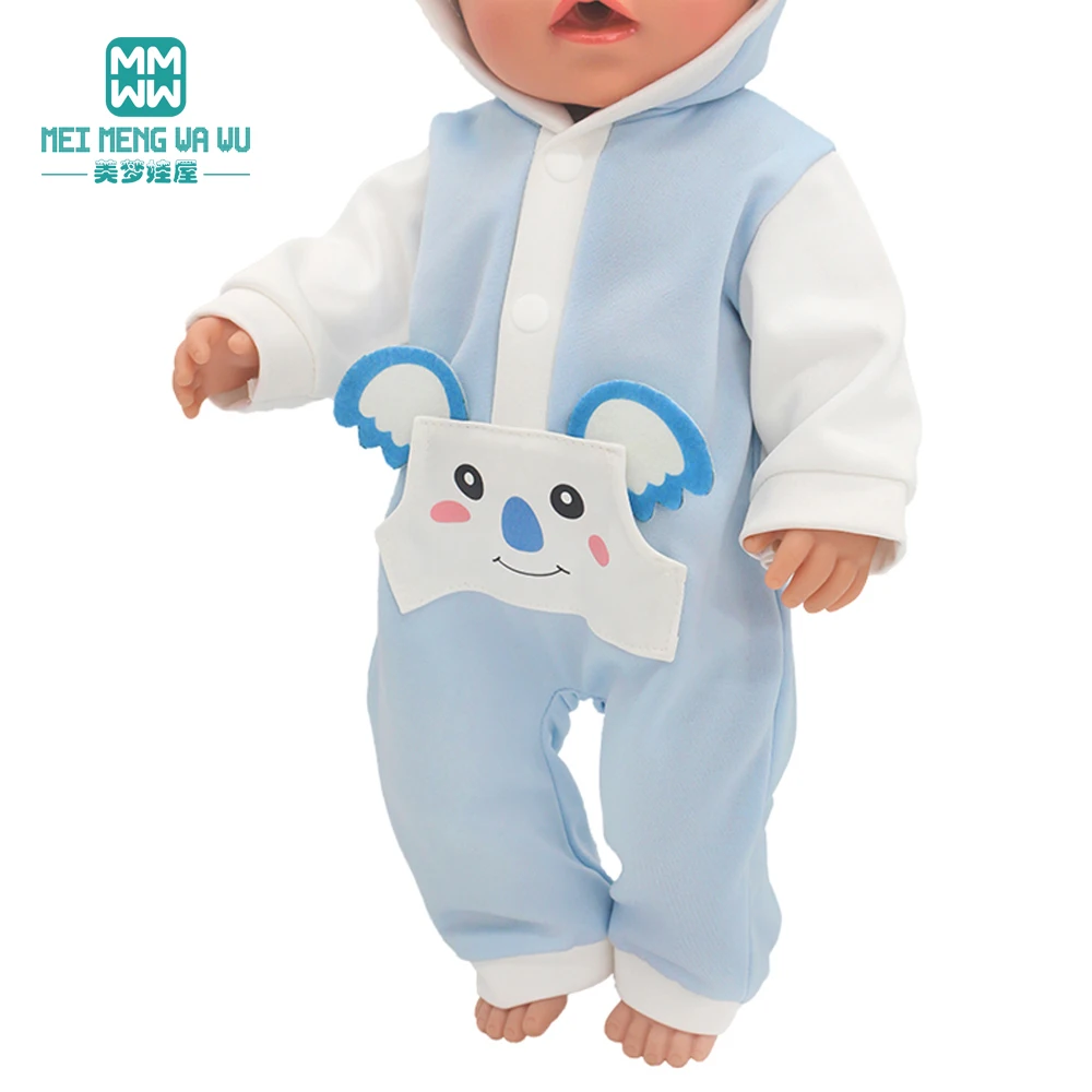 Clothes for Doll Fit 43-45cm Toy New Born Doll Accessories Fashion Knitted Suit, Cartoon Suit