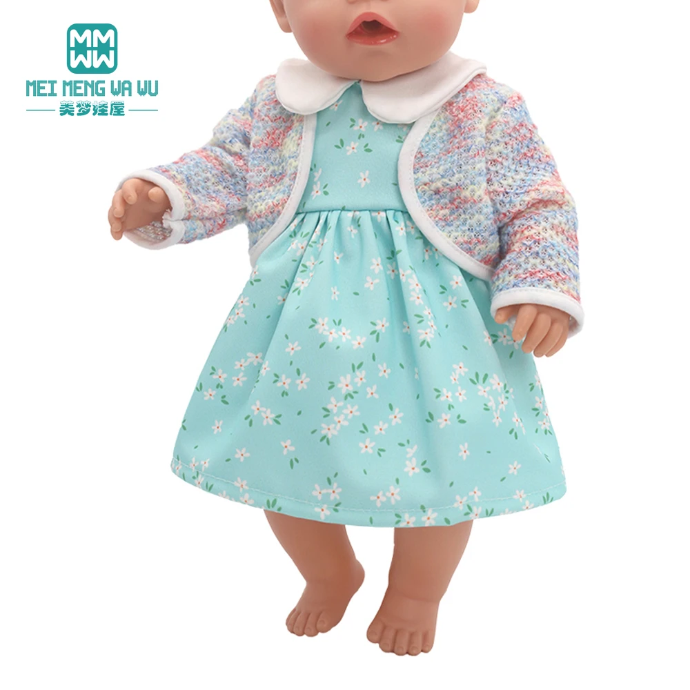 Clothes for Doll Fit 43-45cm Toy New Born Doll Accessories Fashion Knitted Suit, Cartoon Suit