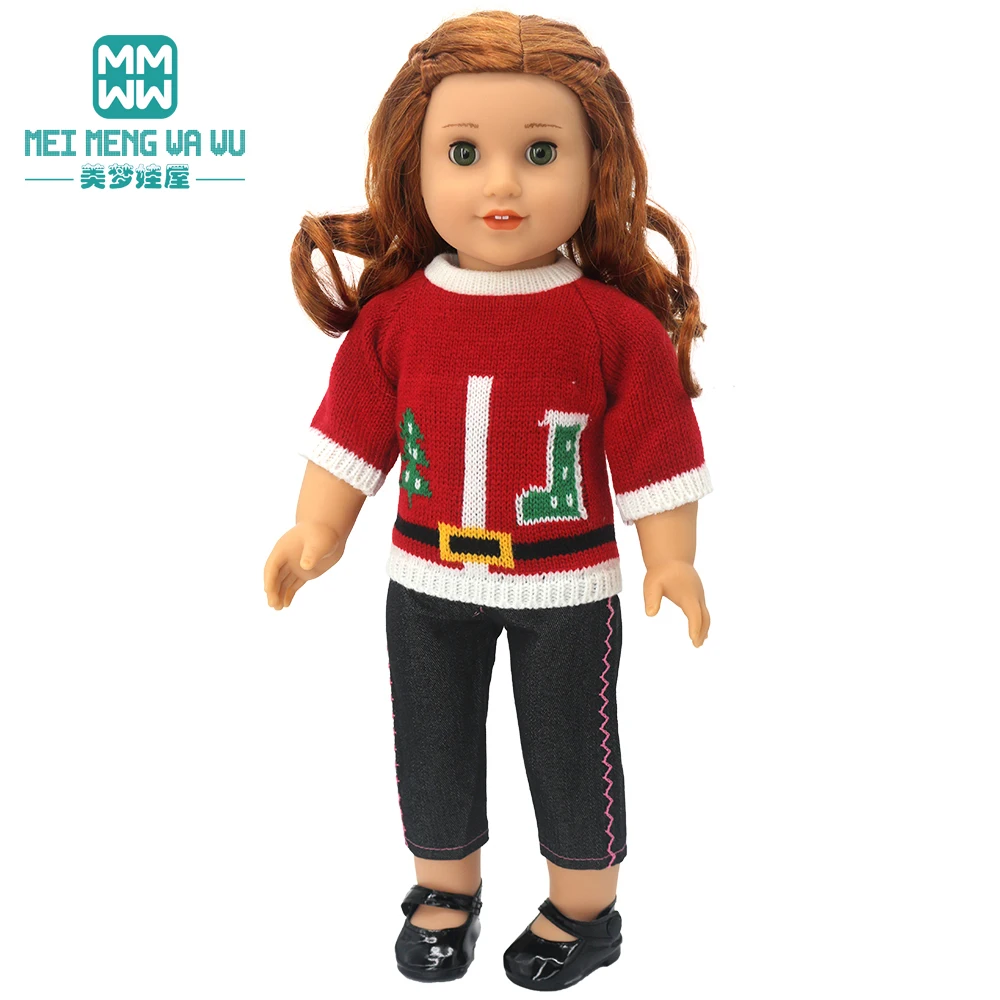 Clothes for Doll Fit 43-45cm Toy New Born Doll Accessories Fashion Knitted Suit, Cartoon Suit