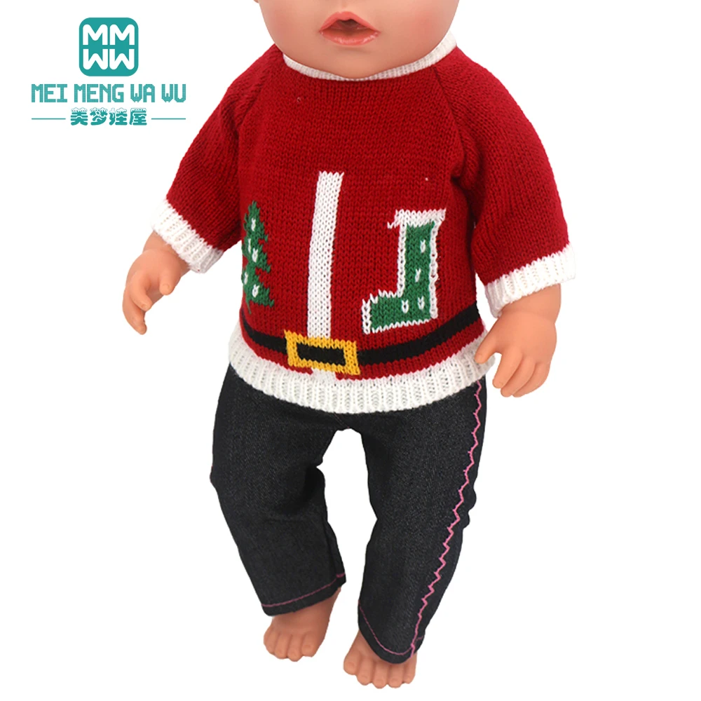 Clothes for Doll Fit 43-45cm Toy New Born Doll Accessories Fashion Knitted Suit, Cartoon Suit