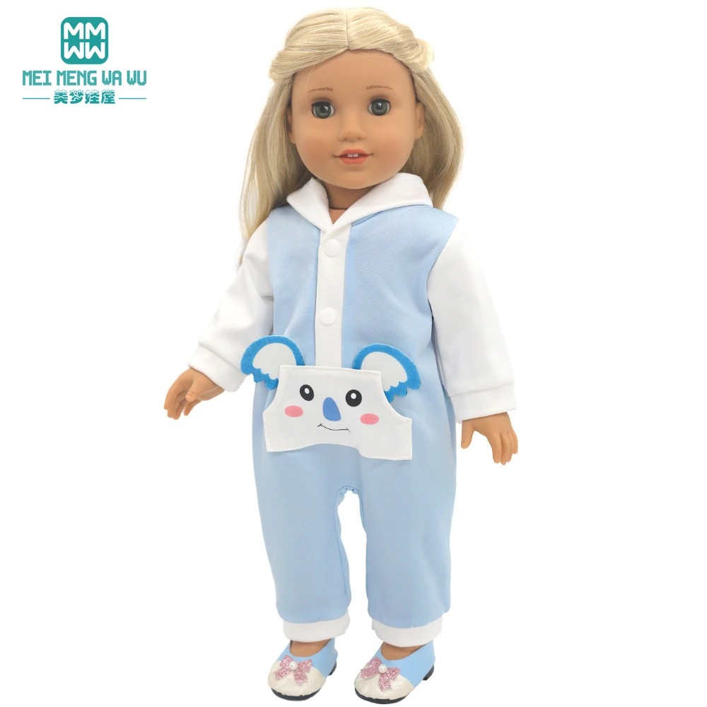 Clothes for Doll Fit 43-45cm Toy New Born Doll Accessories Fashion Knitted Suit, Cartoon Suit