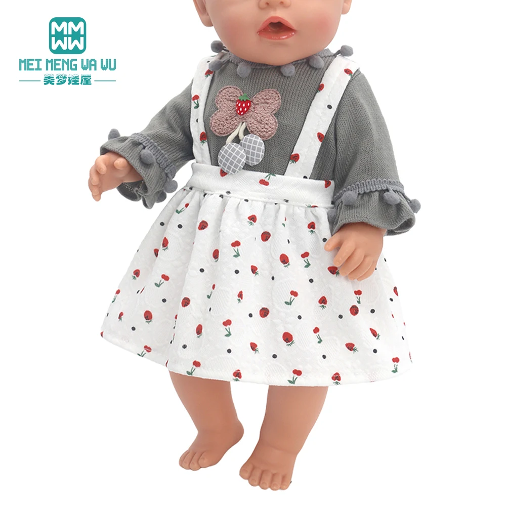 Clothes for Doll Fit 43-45cm Toy New Born Doll Accessories Fashion Knitted Suit, Cartoon Suit