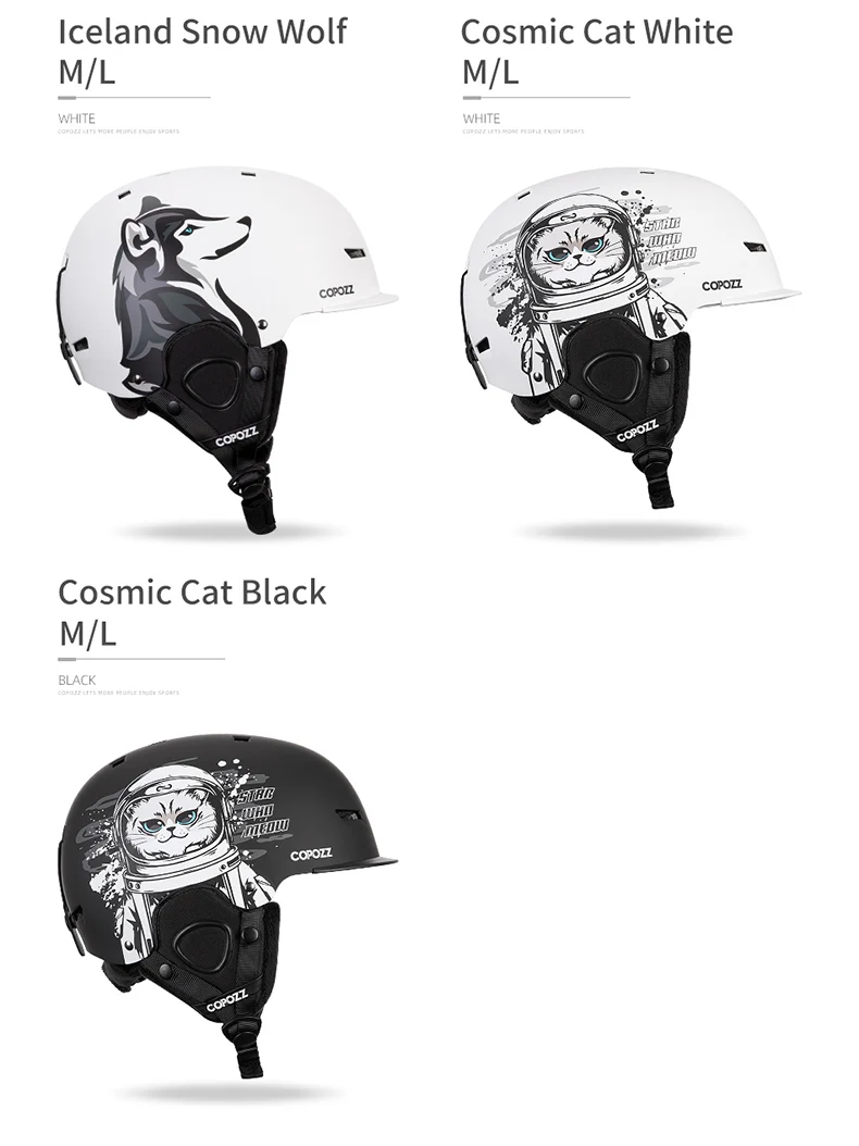 COPOZZ New Ski Helmet Cartoons Half-covered Anti-impact Safety Helmet Cycling Ski Snowboard Sports Helmet For Adult and Kids
