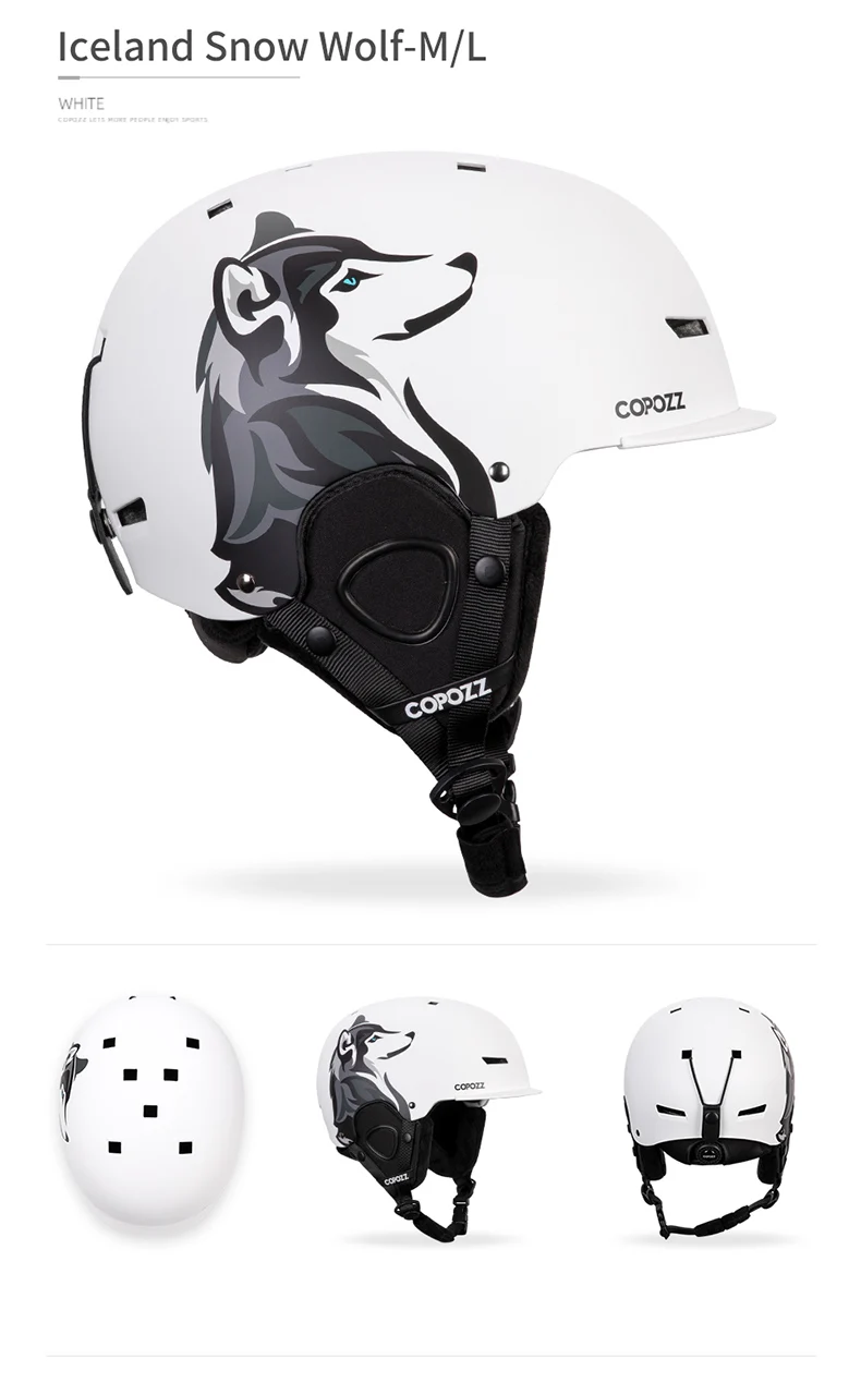 COPOZZ New Ski Helmet Cartoons Half-covered Anti-impact Safety Helmet Cycling Ski Snowboard Sports Helmet For Adult and Kids