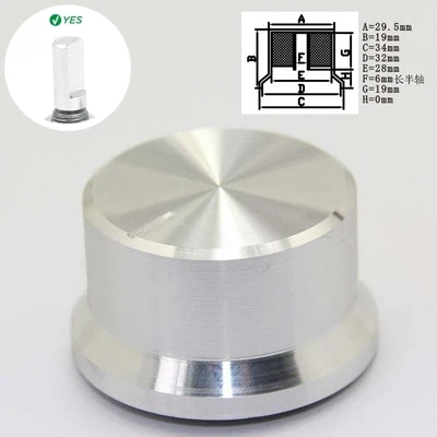 6mm Shaft Hole Aluminum Alloy Potentiometer Knob White