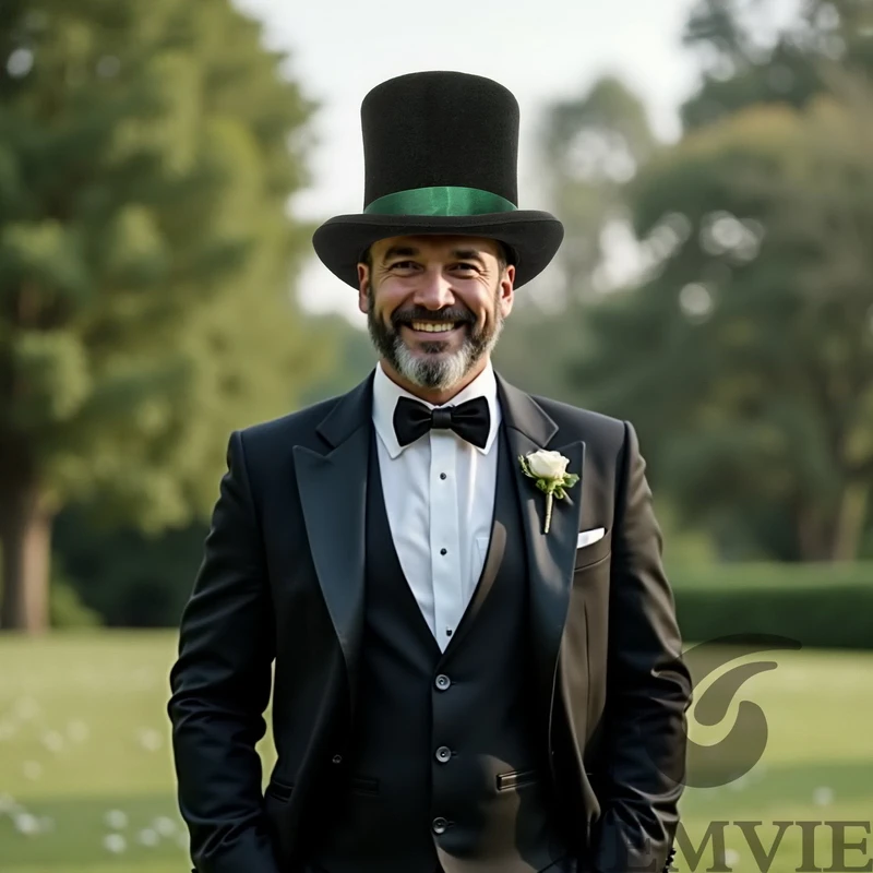 GEMVIE 17cm 100% Wool Felt Top Hat For Men Women Cylinder High Hat Topper Mad Hatter Party Costume Fedora Magician Theater Hat